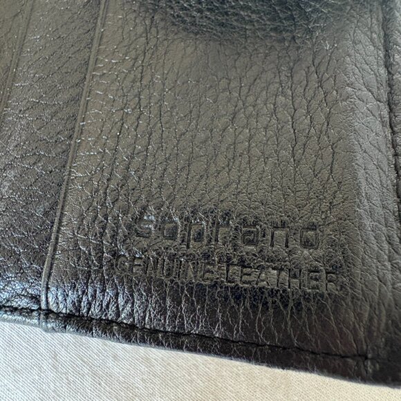Black Soprano Leather Wallet | 3-Section Billfold - Picture 11 of 13